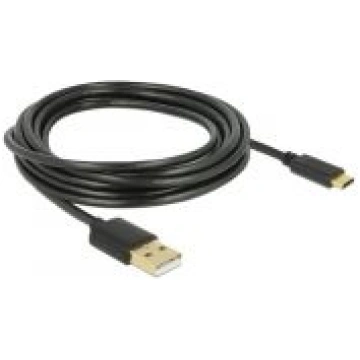 DeLOCK USB 2.0 USB Type-C kabel 3m Sort ( DE 85209