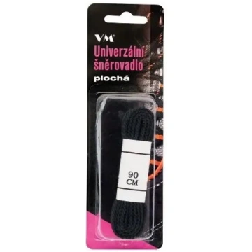 Plakanas kurpju šņores VM Footwear 90 cm, melni-pe