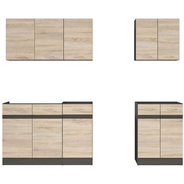 6 daļu ēdamistabas komplekts Black Red White Junon