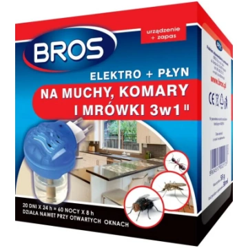 Šķidrais pildījums BROS Elektro+ pret mušām, odiem