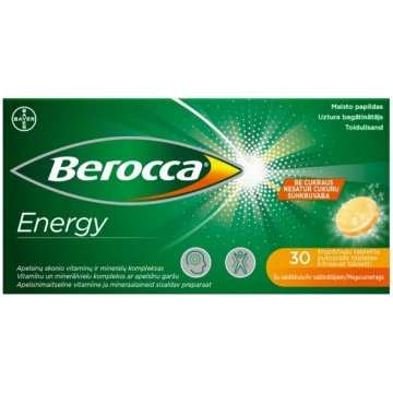 Uztura bagātinātājs Berocca Energy putojošās table