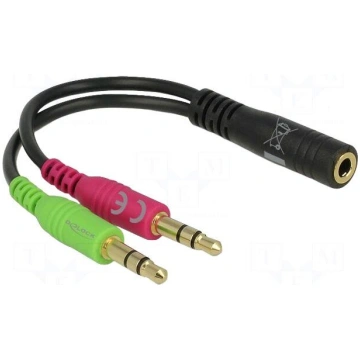 Cable | Jack 3.5mm 3pin plug x2,Jack 3.5mm 4pin so