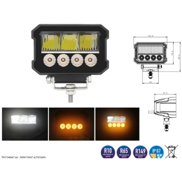 LED darba lukturis + stroboskops