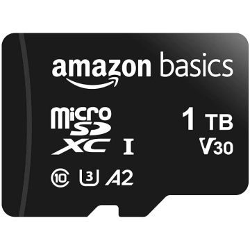 Amazon Basics MicroSDXC 1TB ar SD adapteri A2 U3, 