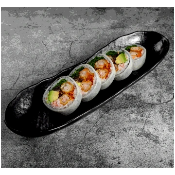 Futo rolls ar tempura garnelēm