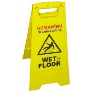Brīdinājuma zīme ar uzlīmi "UZMANĪBU. SLIDENA GRĪD