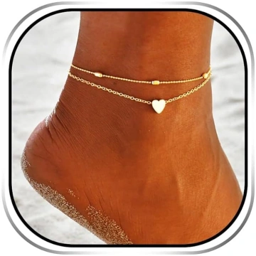 Yean Boho Heart Anklet Zelta Mīlestība Anklet Beac