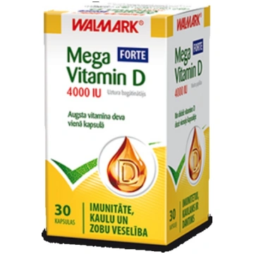 WALMARK Mega D3 Forte vitamīns (4000 IU) kapsulas,