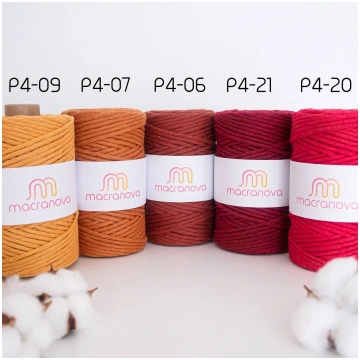 Combed cord (warp) / 4mm / Zero Waste Cotton - 50m