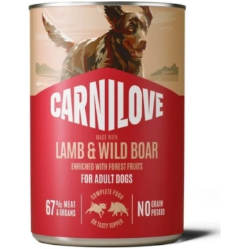 Carnilove Wild Meat Lamb & Wild Boar konservi piea
