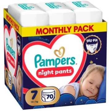 Pampers Night Pants Autiņbiksītes, 7. Izmērs, 70 g