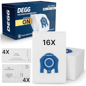 DEGG 16 putekļu sūcēju maisiņu + 8 filtru komplekt