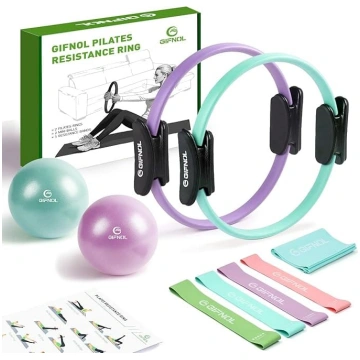 Pilates gredzens un bumba komplekts ar pretestības