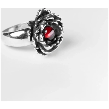 PEONY - peony ring with garnet stone - 25