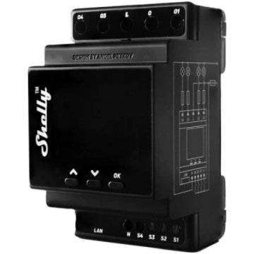DIN Rail Smart Switch Shelly Pro 4PM with power me