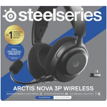 Bezvadu austiņas SteelSeries Arctis Nova 3PW Black