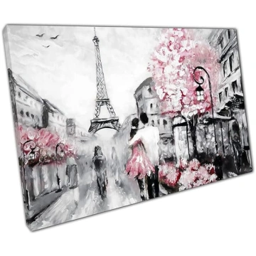 Parīze Francija Romantisks rozā siena mākslas attē
