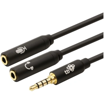 Kabelis 3,5 mm mini jack - 2x 3,5 mm mini jack m/f
