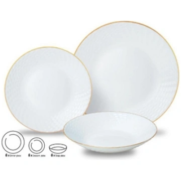 Glass plates, set of 18 (dinner, dessert, soup), o