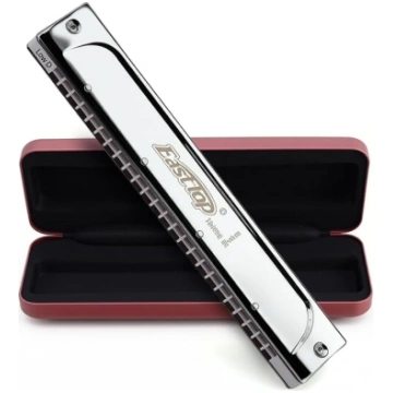 EASTTOP 24 Hole Tremolo Harmonica Low D Key Mūzika