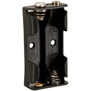 BATTERY HOLDER FOR 2 x AA-CELL (WITH SNAP TERMINAL