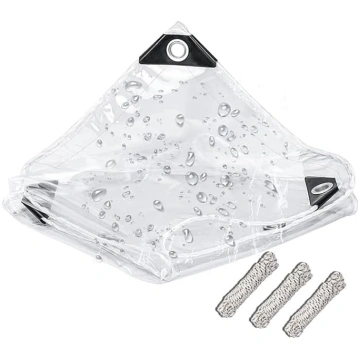 Caurspīdīgs brezenta tents ar cilpām, ūdensnecaurl