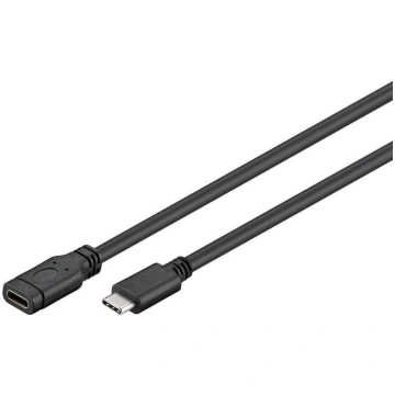 MicroConnect USB-C Extension Cable 2m Black for sy