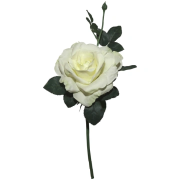 Mākslīgie ziedi, roze, balta krās., 35 cm