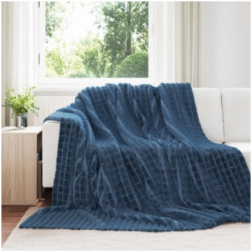 Pleds tums zils 240 x 220 cm flīss