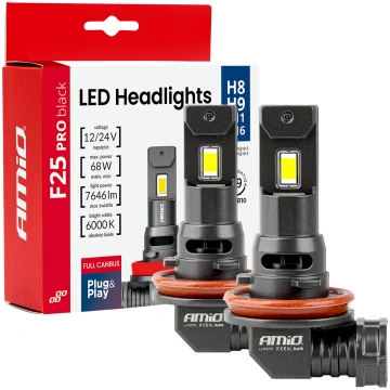 Bulb set AMIO LED H8/H9/H11/H16 12/24V 68W PGJ19-1
