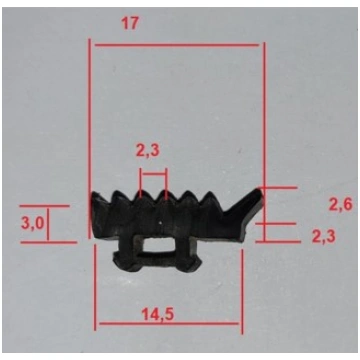 E Gs EPDM gumijas profils 2.6x17mm