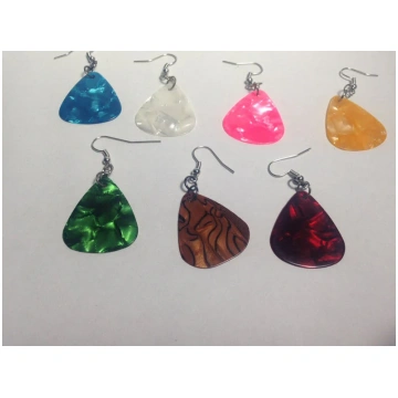 45 RPM Adapter Earrings - Guitar Pick earrings