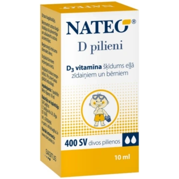 NATEO D pilieni 400 SV zīdaiņiem un bērniem, 10 ml