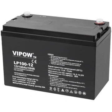 Svina akumulators VIPOW 12V 100Ah BAT0225