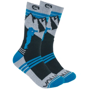 Vallerret Merino Wool Crew Sock - Mtn Blue (size 4