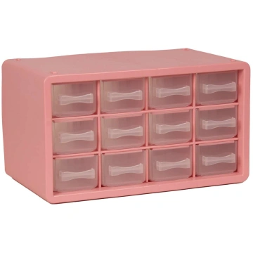 Raaco - Storage Box with 12 Drawers - Pink - 14.2 