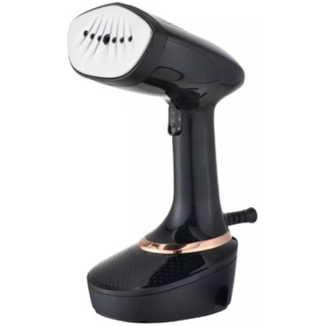 Steam cleaner, black with silver stainless steel p