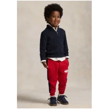 Ralph Lauren cable knit cotton quarter zip sweater