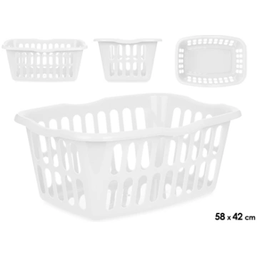 Rectangular basket, white, 24×58×42 cm, 85321, Kip
