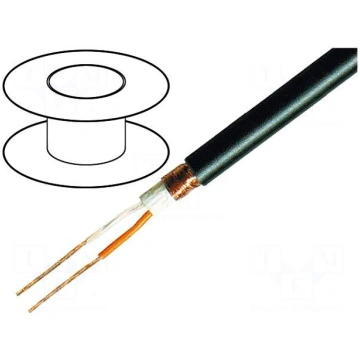 Wire: microphone cable | 2x0,25mm2 | black | OFC |