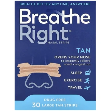 Breathe Right, Nasal Strips, Large, Tan, 30 Strips