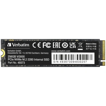 Verbatim Vi3000 PCIe NVM M.2 SSD 256 GB 3100/1300M
