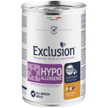 Exclusion Hypoallergenic konservi suņiem ar pīli u