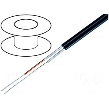 Wire: microphone cable | 2x0,08mm2 | black | OFC,t
