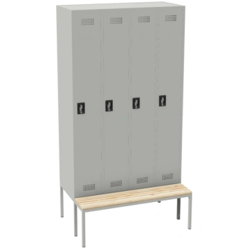 4 vietīga metāla garderobe ar solu