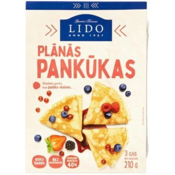 Pankūkas plānās 210g, Lido
