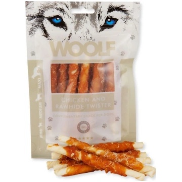 WOOLF WOOLF 100g CHICKEN RAWHIDE TWISTER VAT008516