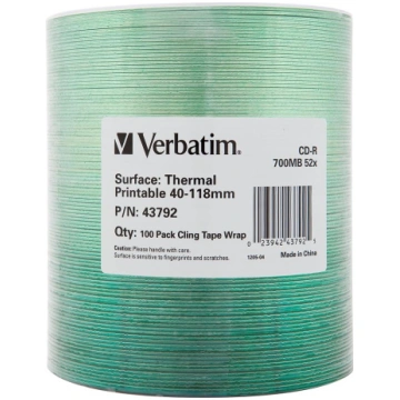 Verbatim 43792 - CD-R 700MB THERMAL PRINTABLE 100 