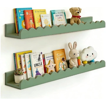 Bookshelves for Kids Room 20 Inch Wavy Floating Sh