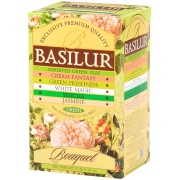 Basilur Bouquet Assorted zaļā tēja maisiņos 25 pac